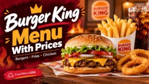 Burger King menu with prices and calories