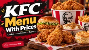 KFC menu with prices and calories