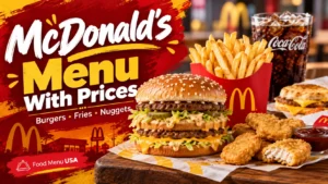 McDonald’s menu with prices and calories