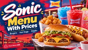 Sonic menu with prices and calories