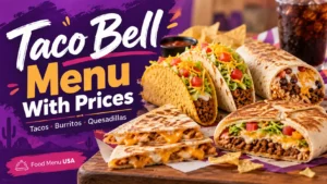 Taco Bell menu with prices and calories