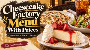 The Cheesecake Factory menu with prices and calories