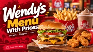 Wendy’s menu with prices and calories